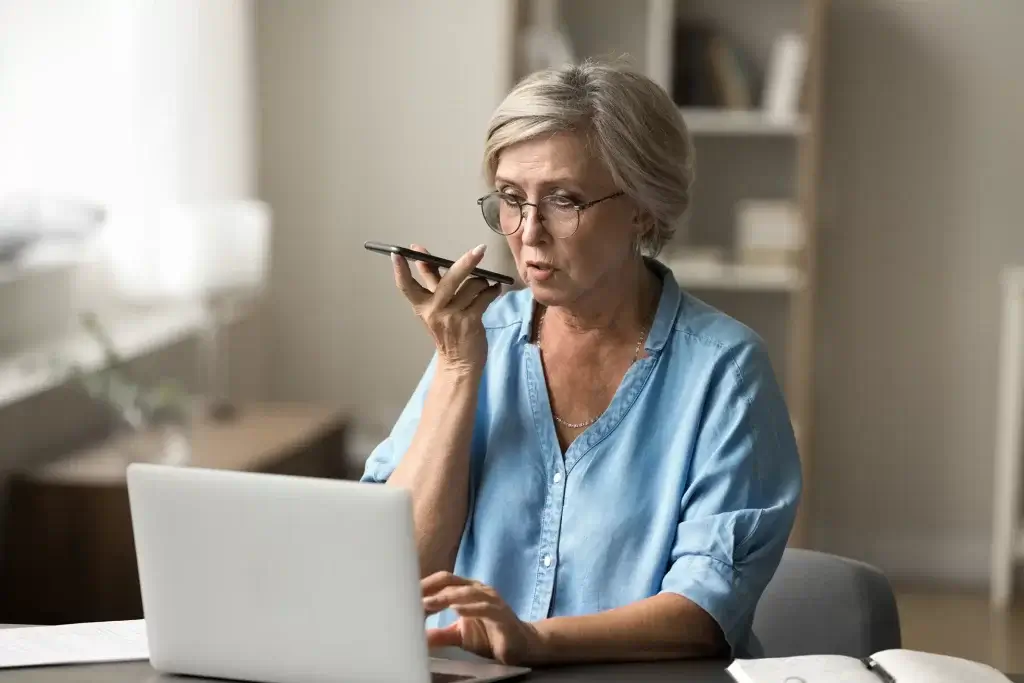 woman using voice search